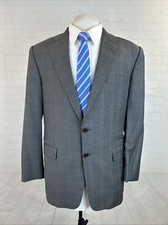 Hickey Freeman Men  s Blazer 42R Gray Plaid LORO PIANA Tasmanian Super 130s Wool