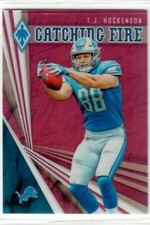 T.J. HOCKENSON 2019 Panini Phoenix PINK CATCHING FIRE #79/199 RC DETROIT LIONS 9
