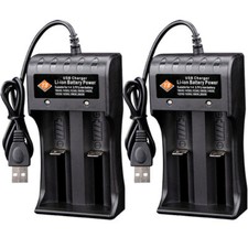 2Pack Battery Charger for 3.7v Rechargeable Battery 1865O/14500/14650/18350