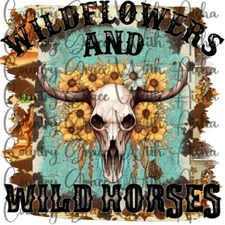 Sublimation Transfer Wildflowers Wild Horses Ready To Press Heat Transfer