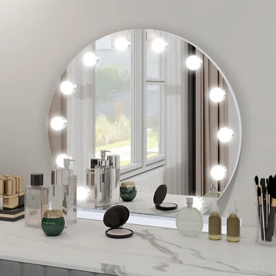 Hollywood Makeup Mirror Large Vanity Light Mirror with Dimmable LED Bulbs Round