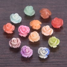 10pcs Rose Flower 6mm 8mm 10mm Artificial Coral Loose Beads For Jewelry Making