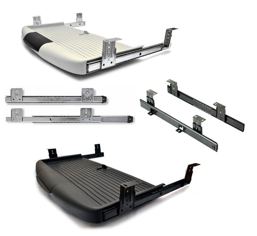 Under desk computer keyboard tray, shelf, sliding drawer complete kit