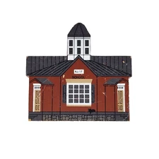 The Cat's Meow Village Octagonal School 17 Wood Art Faline 1994 Series VII Vtg