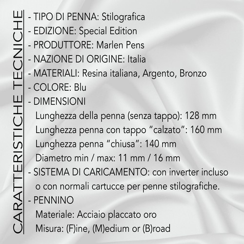 Penna Marlen Ippocrate Stilografica dedicata al mondo della medicina | Blu - Picture 5 of 6
