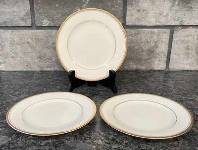 Vintage Noritake Ivory China “Linton” 3/8” Bread Plates Gold Trim #7552 