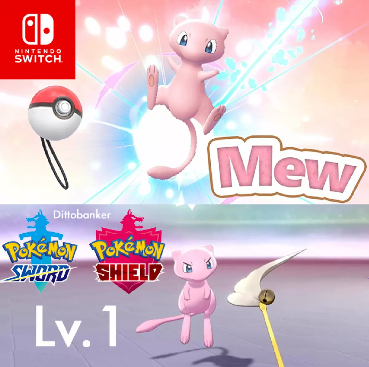 Poké Ball Plus Mew • Pokémon Let's Go, Pikachu! & Eevee!, Sword & Shie