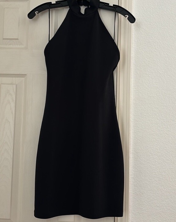 Zara Black Halter Dress Small | eBay