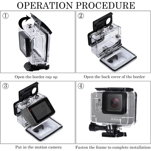 QIMEI-SHOP Boîtier étanche Compatible avec Gopro Hero7/6/5/2018 Black Caméra ... - Photo 6/7