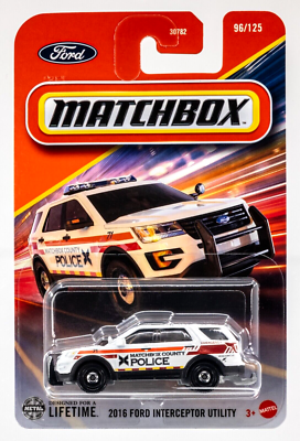 2025 Matchbox #96 2016 Ford Interceptor Utility WHITE | POLICE