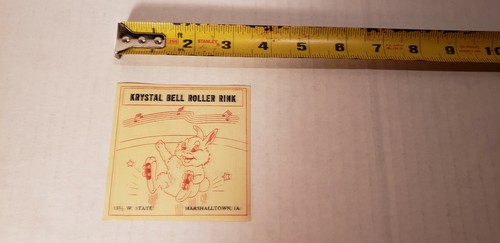 1930's-50's ~ Krystal Bell Roller Rink, Marshalltown, Iowa, Label ~ Vintage - Picture 2 of 3