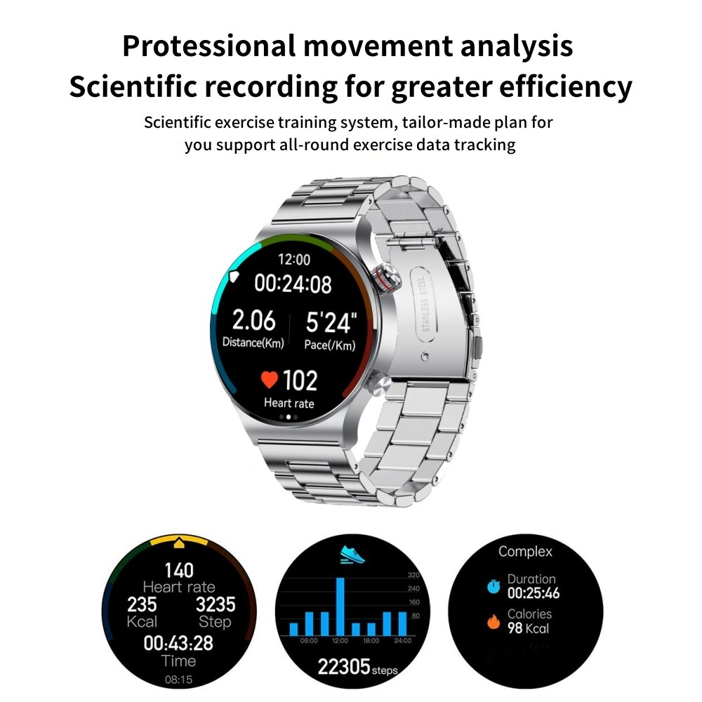 Smartwatch Uomo con Fitness Tracker Impermeabile Bluetooth per iPhone Android foto 5