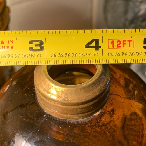 2 Vintage 11 1/2" Amber Clevenger Brothers Horn of Plenty or Comet Oil Lamps - Picture 12 of 17