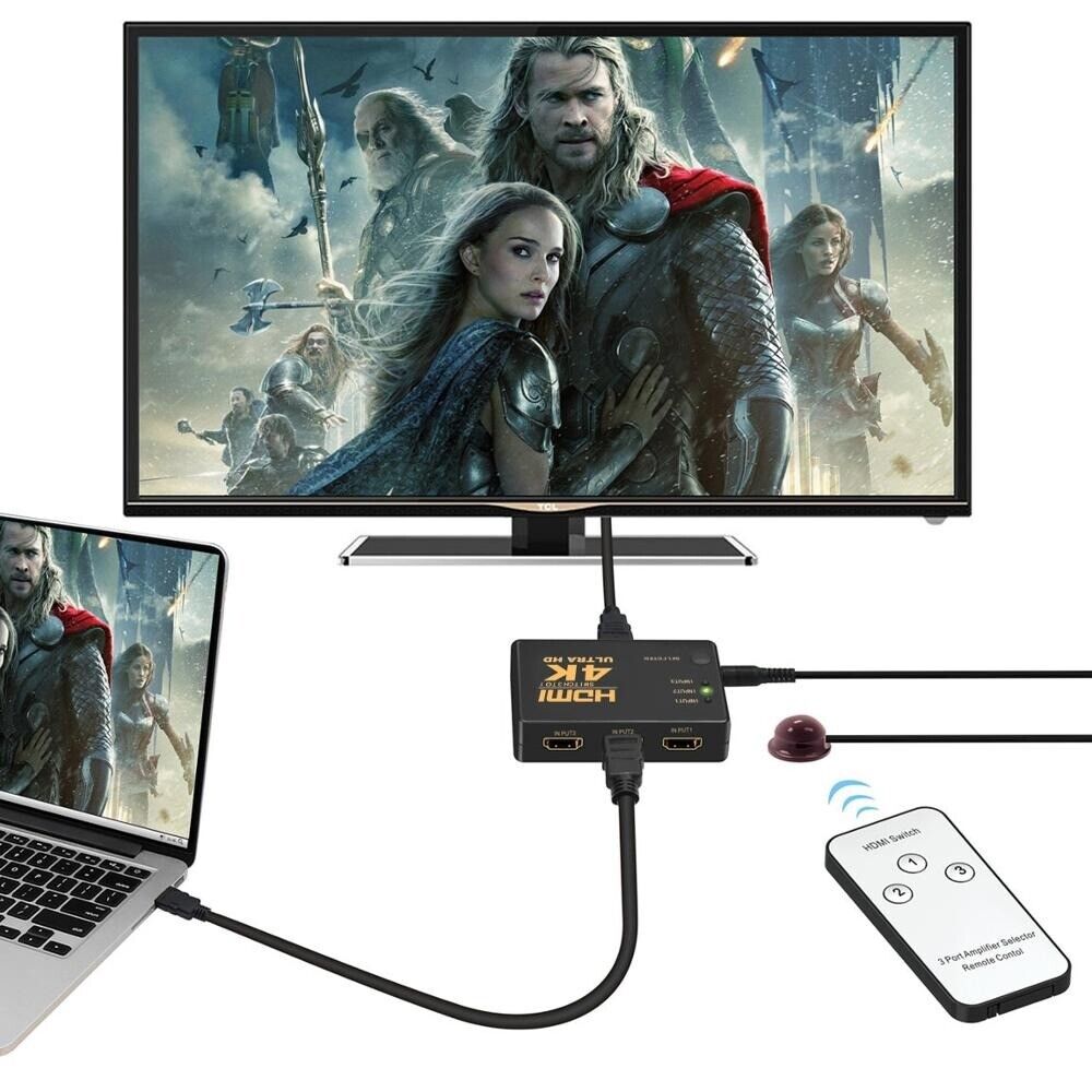 HDMI 5in1 Splitter Switch Kabel Umschalter Verteiler Adapter Ultra HDCP 3D NEU