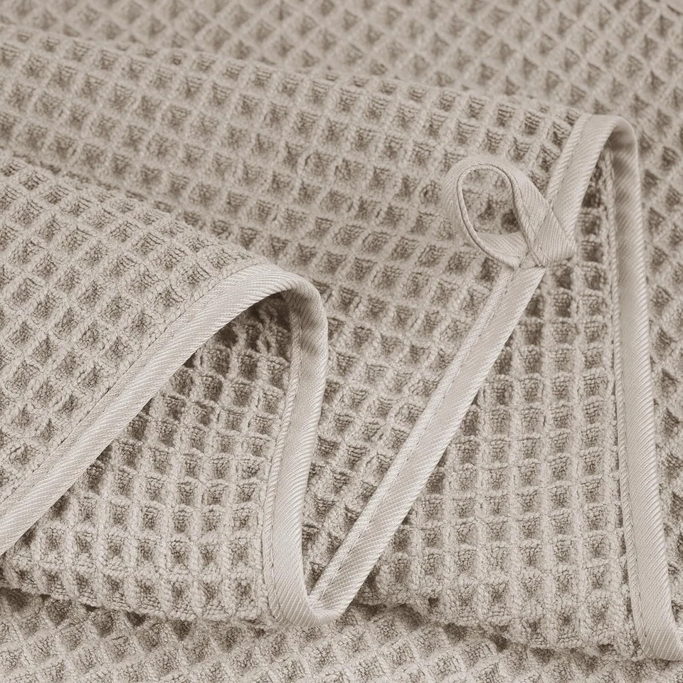 Juego de toallas de baño grandes de fibra de secado rápido de 60 x 30 pulgadas sin pelusa, 6 piezas (beige) Foto 3 de 4