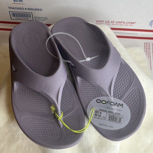 New OOFOS OOFOAM Mauve Recovery Sandals Flip Flops Men's Size 14 Women's 16 - Picture 2 of 13