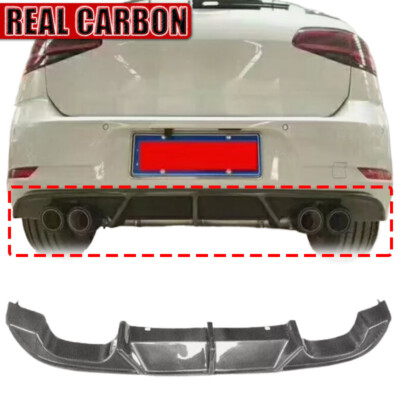 Carbon fiber Rear Bumper Diffuser Lip For VW GOLF 7 VII MK7 R R-LINE 2014-2017