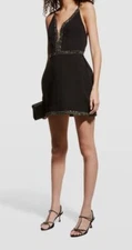 $365 Helsi Women's Black Isa Deep V-Neck Fit-&-Flare Dress Size Small