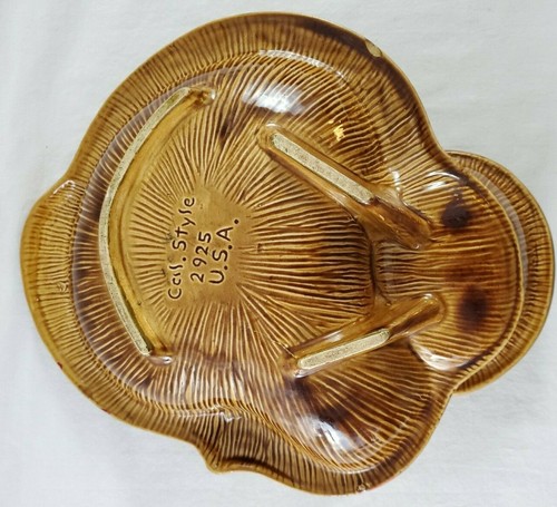 VINTAGE Cal Orig #2925 EE. UU. Cerámica Naranja Bronceado Chip & Dip Bowl 1 pieza - Imagen 7 de 12