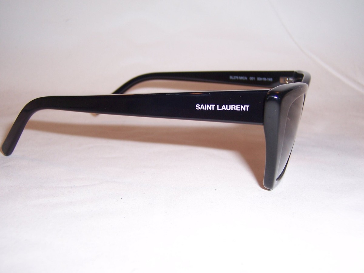 サングラス SAINT LAURENT Black Grey Mica Sunglasses SL 276 MICA 001 Saint Laurent SL 276 Mica XS (53 - 16) with Grey lenses and