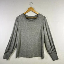 Minimalism Capsule Staple Women's Gray Lightweight Sweater Top - Size L