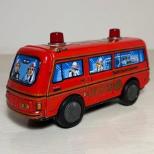 Vintage Japanese Tin Toy Car Fire Engine Ueno Showa Era 1970s