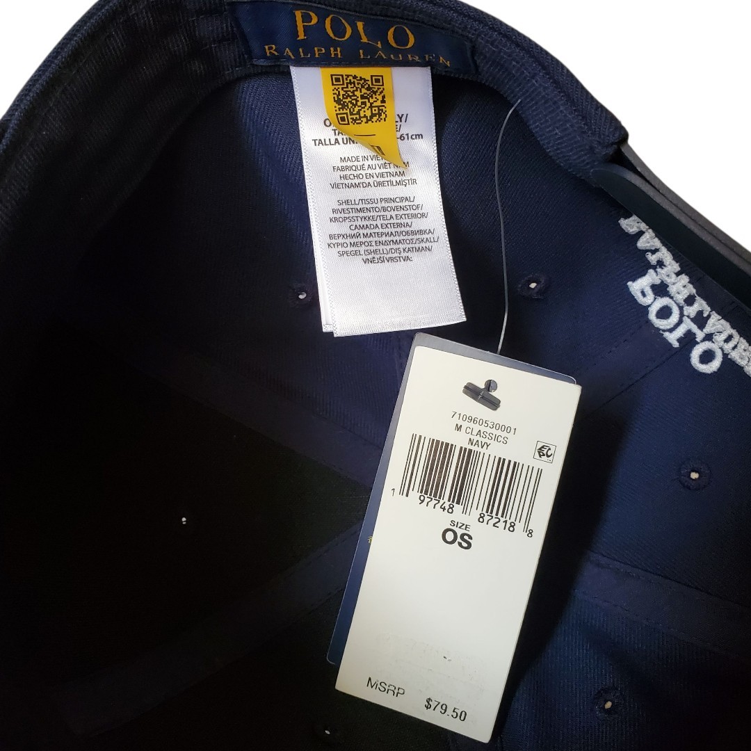 Cappello berretto baseball Polo Ralph Lauren uomo blu navy ricamato logo pony NUOVO