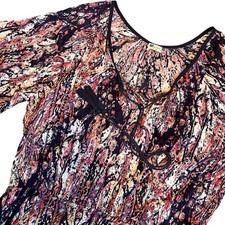 KUT from the Kloth Abstract Print Tassel Tie Dress Made in USA Lightweight XL