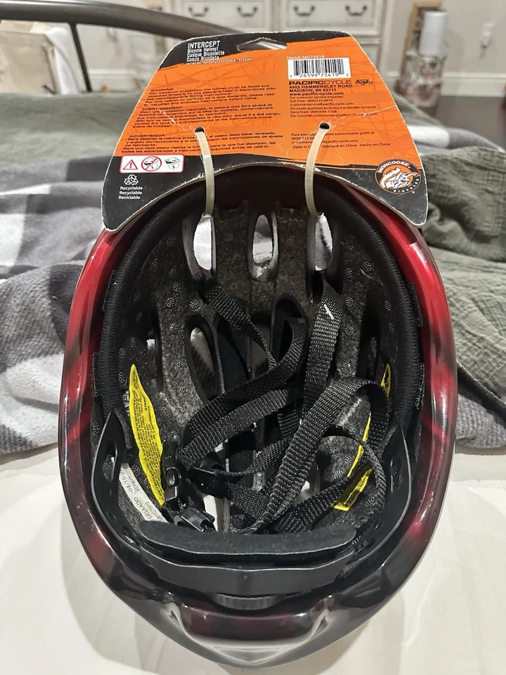 Mongoose “Intercept” Bike Helmet Red And Black W/Adjustable Strap NWT - Image 4 of 4