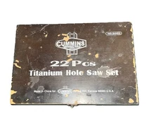 Cummins Industrial Tool 22 Pc Titanium Hole Saw Set 5055 In Good Cond, Orig Case