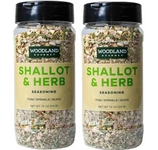 Woodland Gourmet - Shallot & Herb Seasoning Mediterranean Blend - 7.5 oz 2 Pack