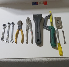  10 Piece Mixed Tool Set Wrench Pliers Screwdriver Hacksaw SAE/Metric, more