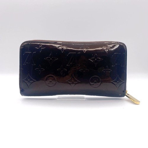 Used Louis Vuitton Long Wallet Vernis Zippy Bordeaux Enamel No Box for Women - Picture 2 of 11