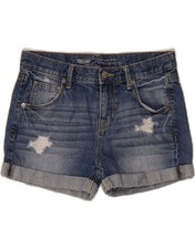 MOSSIMO Womens Boyfriend Distressed Denim Shorts US 00 2XS W30 Blue CQ08