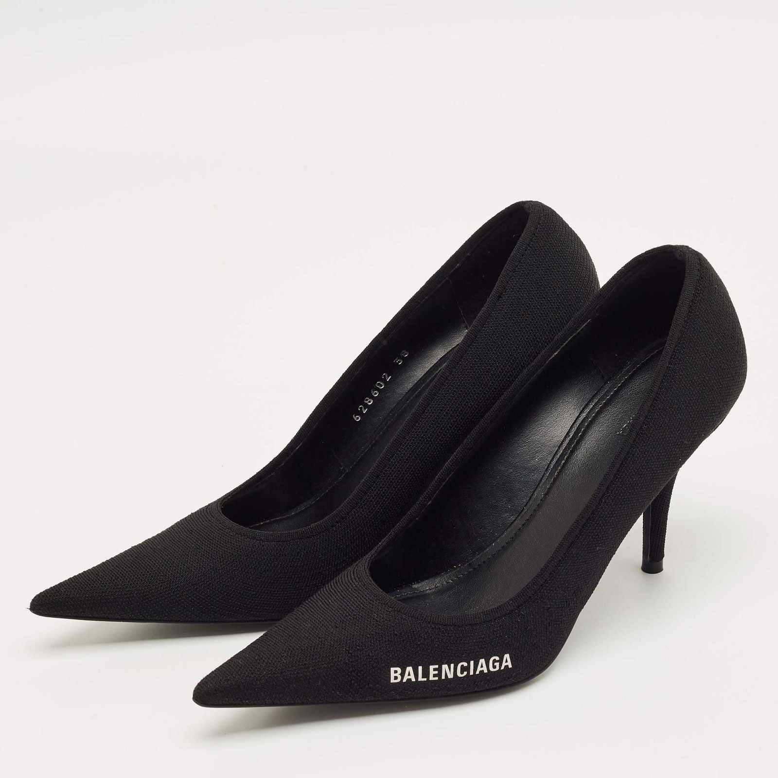 Balenciaga Black Knit Fabric Knife Pumps Size 38 thumbnail 2