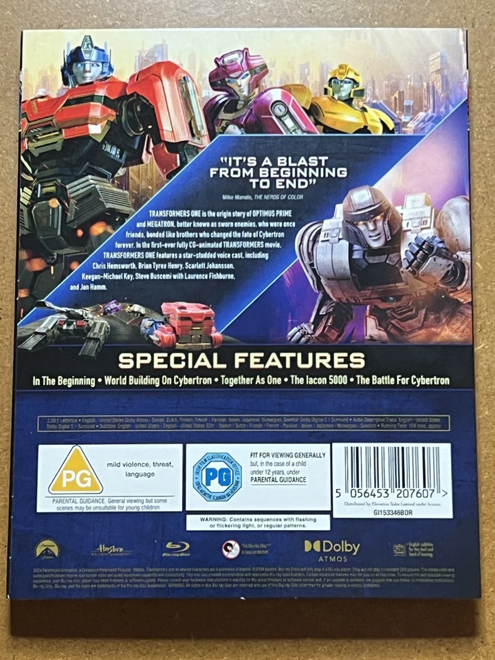 Transformers One [PG] Blu-ray inc slip cover. Brand New and Sealed - Image 2 of 3