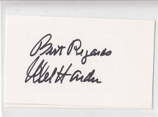 MEL HARDER SIGNED AUTOGRAPHED 3X5 INDEX CARD CLEVELAND INDIANS D.2002