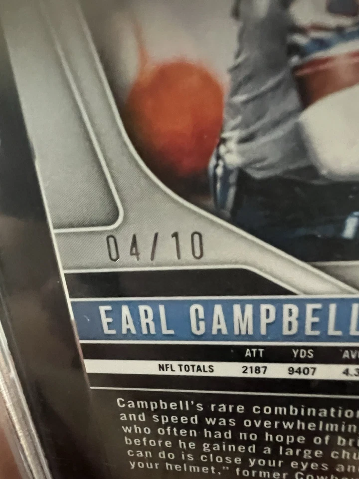 2024 Panini Prizm - Earl Campbell #297 Gold Shimmer Prizm /10 - Image 3 of 3