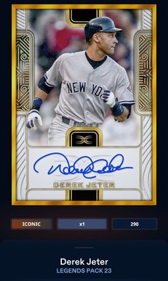 23 Topps Bunt DIGITAL Legends Pack Gold Frame Signature ICONIC Derek Jeter
