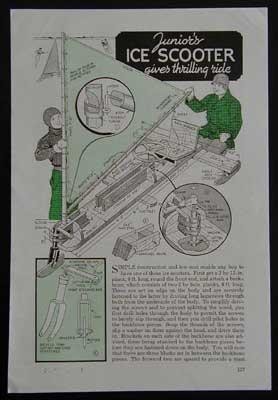 6' Iceboat Ice Boat Scooter 1942 HowTo Build PLANS Childs
