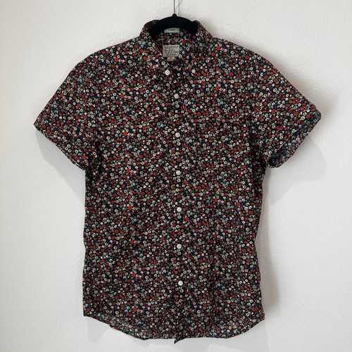 J.Crew Mens Stretch SS Floral Print Button Shirt Sz S Classic Cut Organic Cotton - Picture 2 of 7