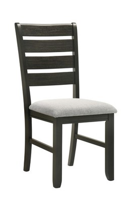 Contemporary Dining Chairs Set of 2 Light Gray Fabric Cushion Side Chairs Kitc