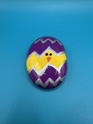 Hand Painted Rock Bunny s Purple Easter, Egg Decor Spring Gift Home Decor Chic