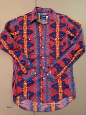 Vintage 90s Wrangler Southwest Geometric Aztec Long Sleeve Button Shirt Large