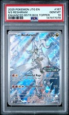 PSA 10 Box Topper N's Reshiram 167/159 Journey Together Pokemon TCG