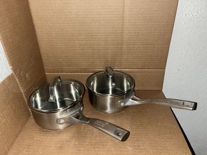 Kitchen Essentials From Calphalon 1Qt Saucepan Stainless Steel With Lid (Qty-2)