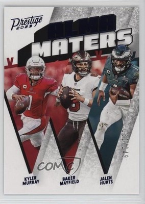 2023 Prestige Alma Maters Xtra Points Blue /249 Baker Mayfield Jalen Hurts 1c28