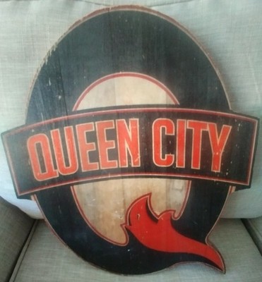 Queen City Q Barbeque Charlotte North Carolina Wood Store Sign