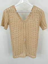 Suéter NEKANE NKN NUEVO CON ETIQUETAS Talla S Beige Mujer Tejido Abierto Metálico Roscado Amalte