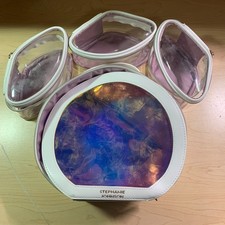 $93 Stephanie Johnson White Miami Nights Frost Riley Circular Travel Organizer
